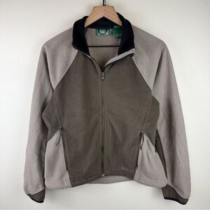 L.L. Bean Women's Gray and Black Fleece Jacket Size S